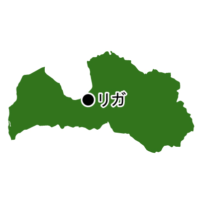 ラトビア共和国無料フリーイラスト｜首都名(緑)